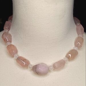 Chunky Handmade Pink Beaded Necklace